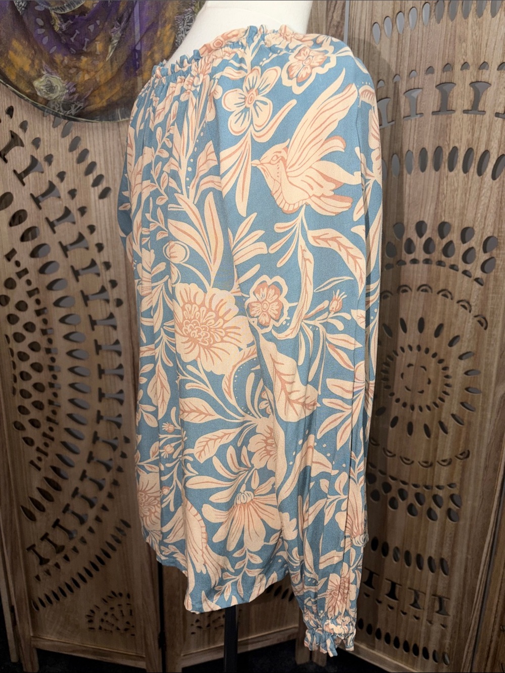 PATRONS OF PEACE - Boho floral long sleeve blouse - Small - Picture 4 of 9